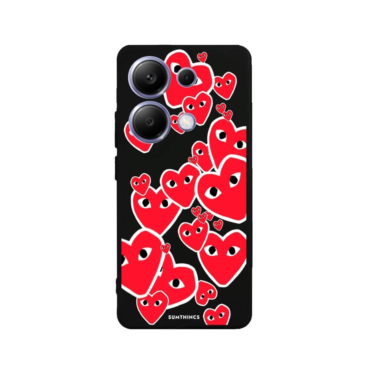 Xiaomi Redmi 13 Hearts Premium Telefon Kılıfı Siyah - SUMTHINCS