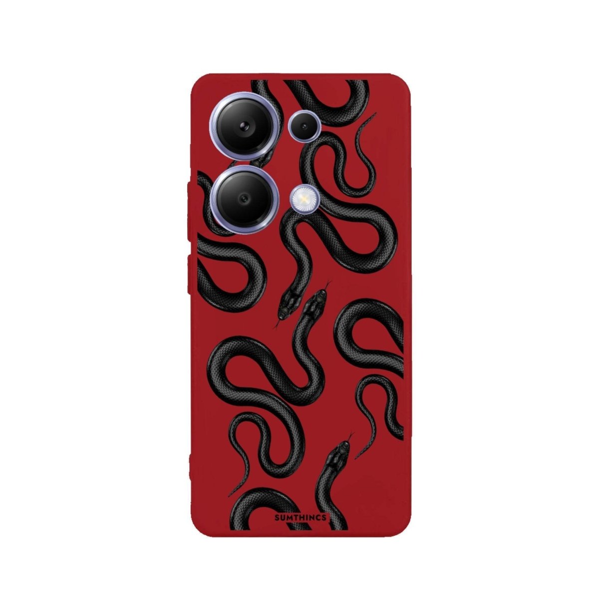 Xiaomi Redmi Note 13 Pro Snakes Premium Telefon Kılıfı Kırmızı - SUMTHINCS