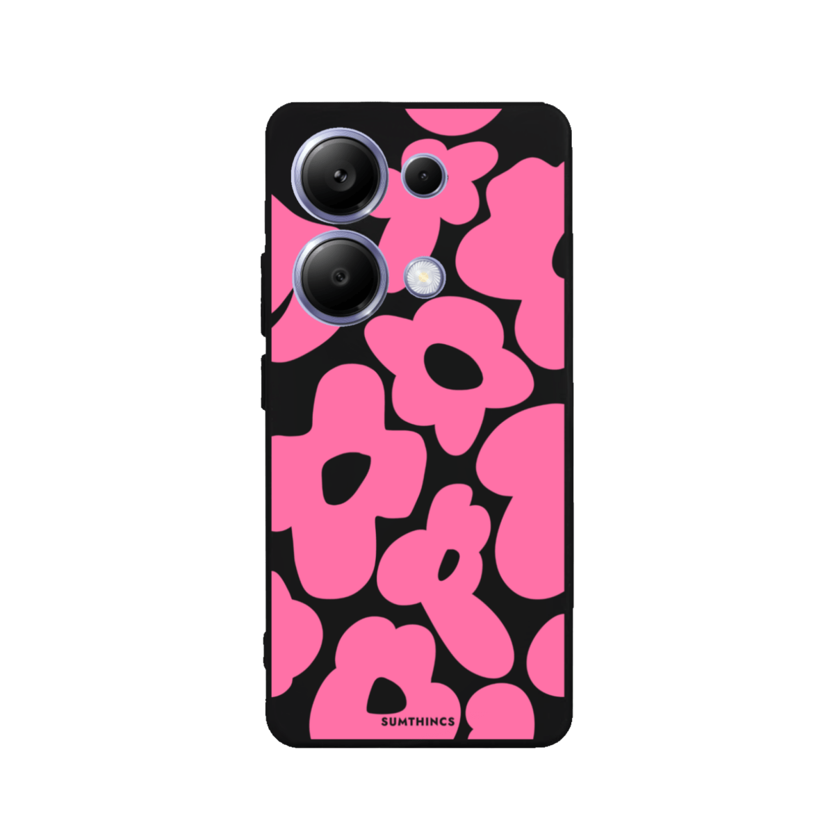 Xiaomi Redmi Note 14 Daisy Pop Premium Telefon Kılıfı Siyah - SUMTHINCS