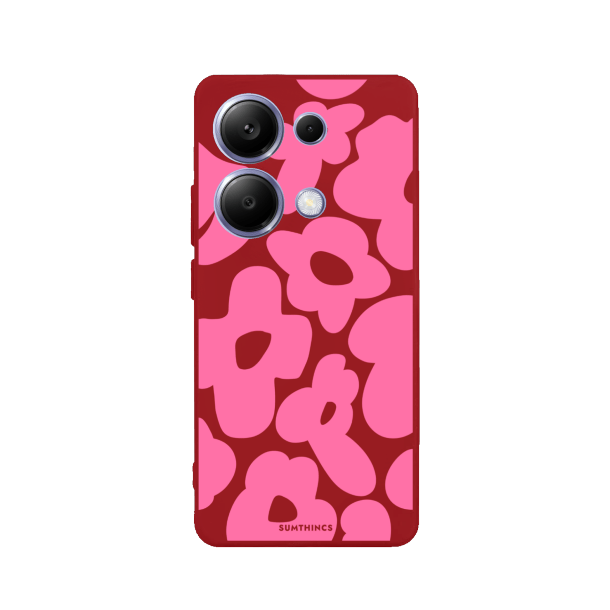 Xiaomi Redmi Note 14 Daisy Pop Premium Telefon Kılıfı Kırmızı - SUMTHINCS