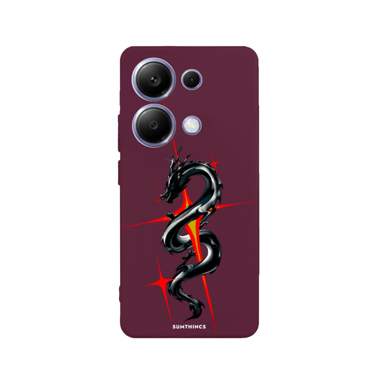 Xiaomi Redmi Note 14 Dragonflare Premium Telefon Kılıfı Bordo - SUMTHINCS