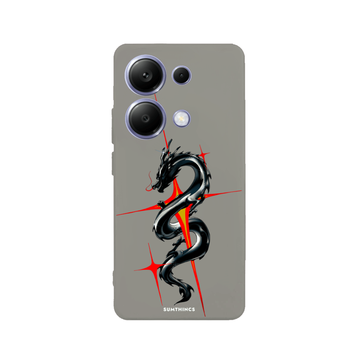 Xiaomi Redmi Note 14 Dragonflare Premium Telefon Kılıfı Gri - SUMTHINCS