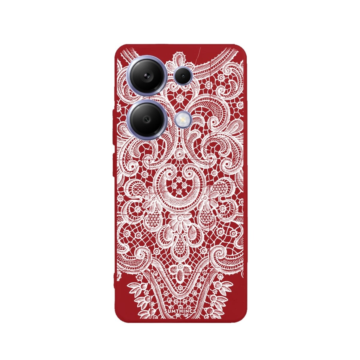 Xiaomi Redmi Note 14 Lacework Premium Telefon Kılıfı Kırmızı - SUMTHINCS