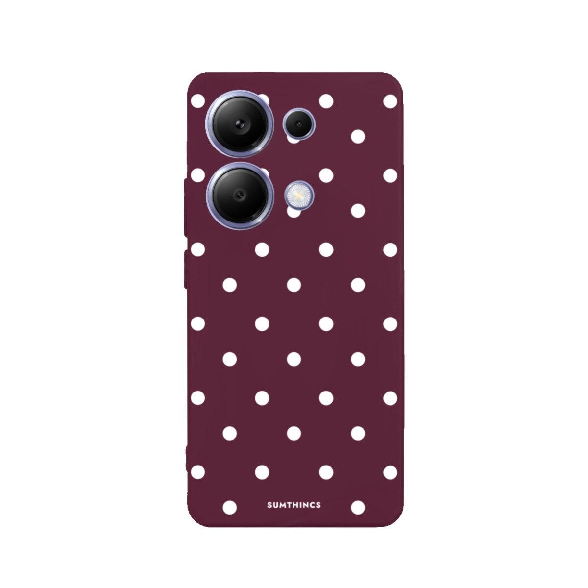 Xiaomi Redmi Note 14 Polka Dot Premium Telefon Kılıfı Bordo - SUMTHINCS