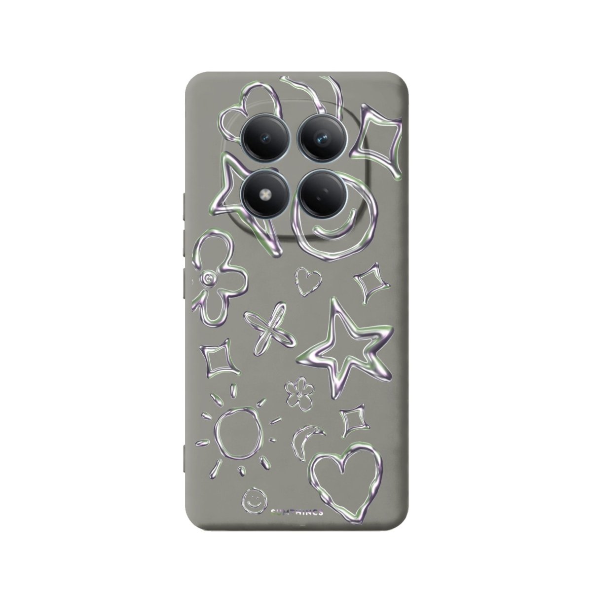 Xiaomi Silver Doodles Premium Telefon Kılıfı Gri - Sumthincs