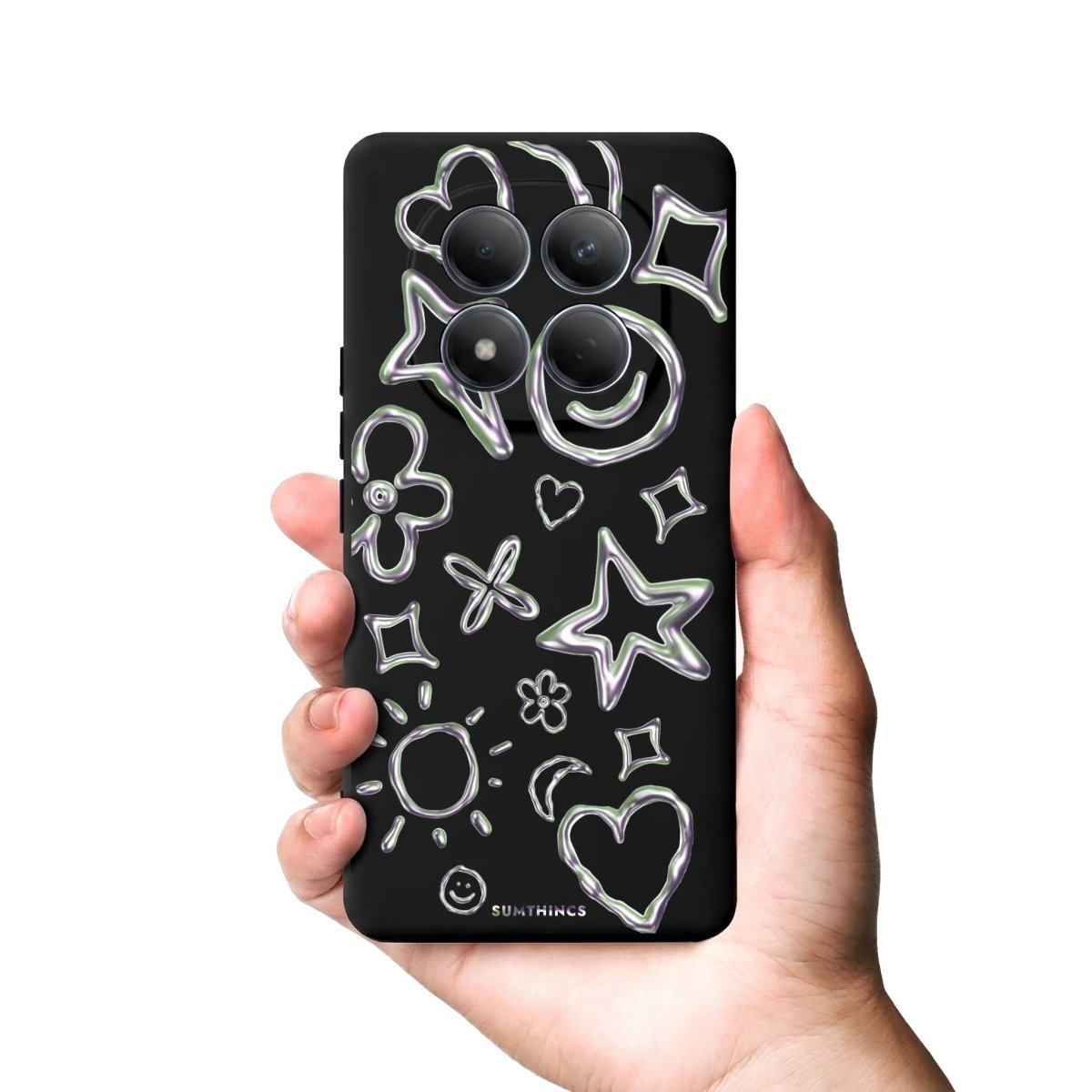Xiaomi Silver Doodles Premium Telefon Kılıfı Gri - Sumthincs