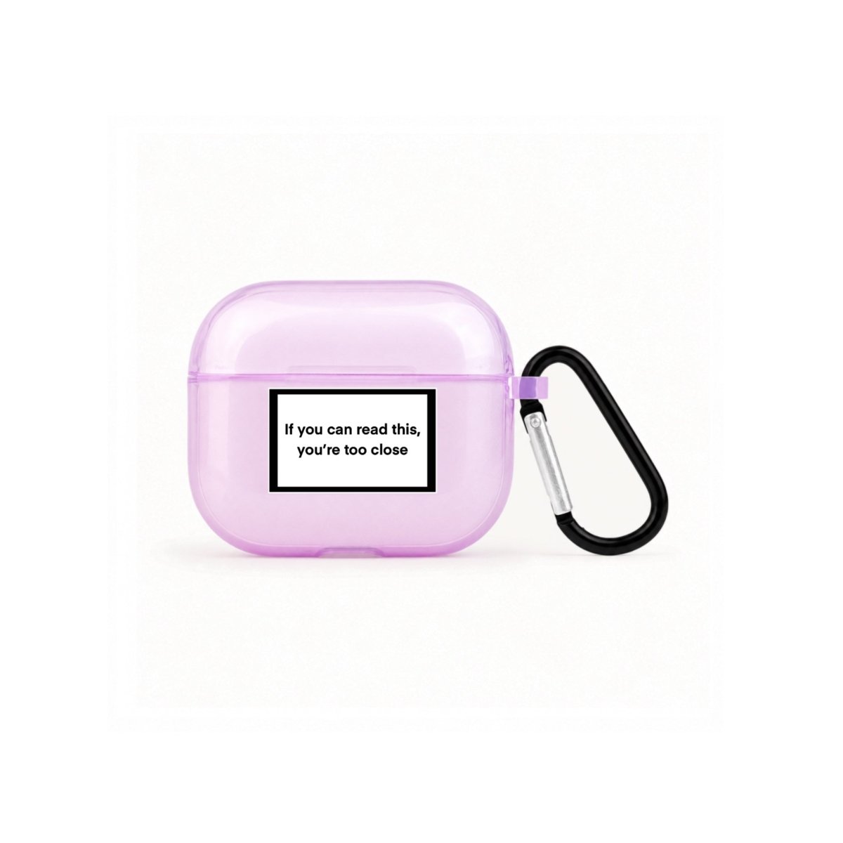 You're Too Close AirPods 3 Şeffaf Silikon Kılıf Lila - Sumthincs